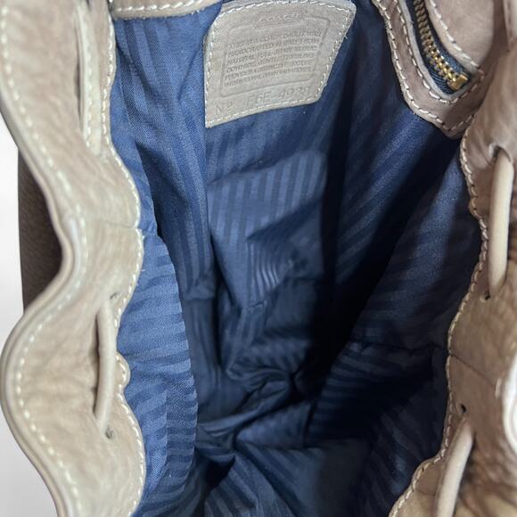 Coach Vintage Sonoma Nubuc Backpack 4938 Sand Khaki Tan Made in Italy 1996 - Picture 6 of 10